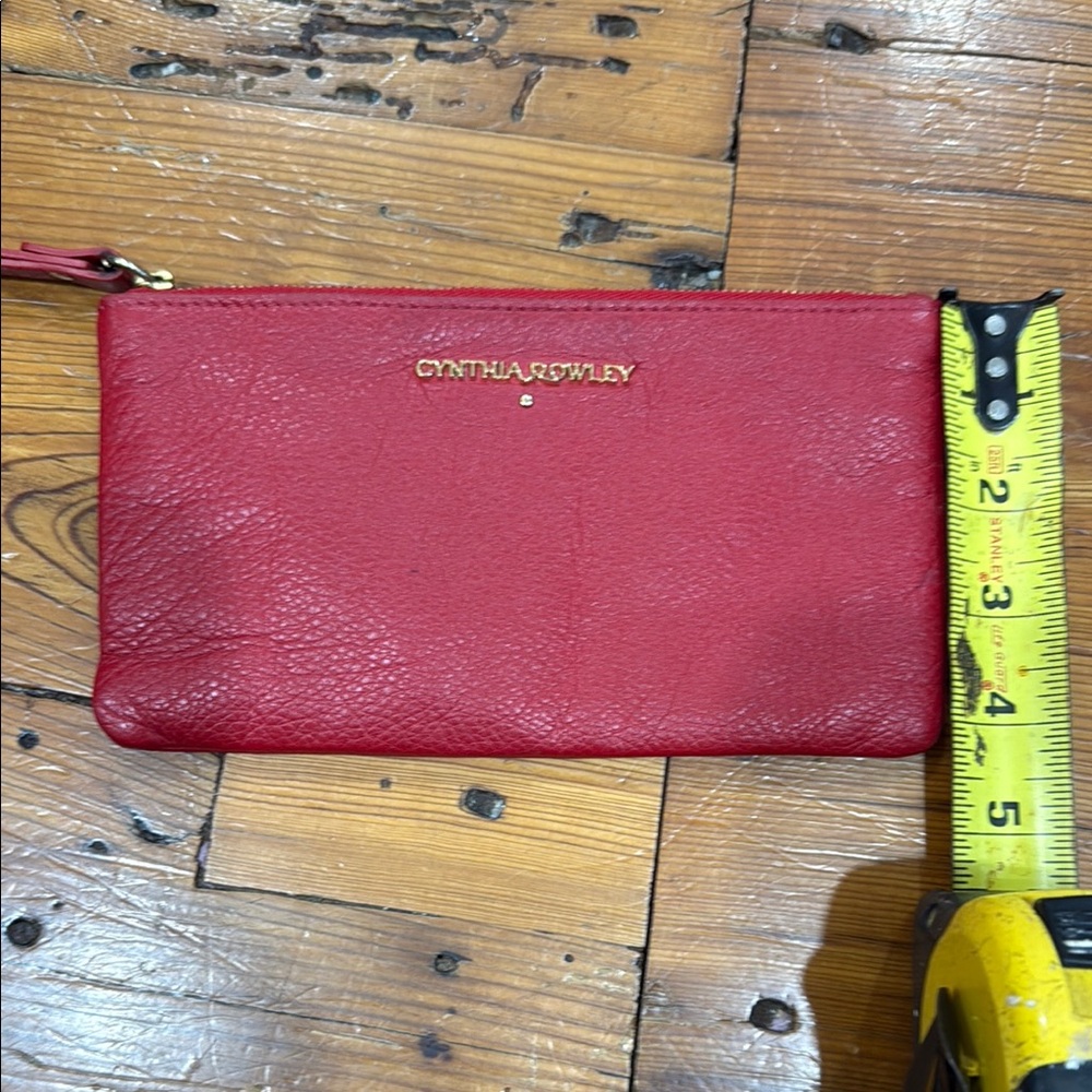 Cynthia Rowley Red Genuine Leather Wristlet Purse Wallet - Picture 4 of 11